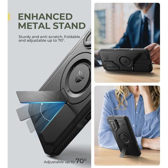 Dexnor MagSafe 360 Kickstand Camprotector калъф Samsung Galaxy S25 Plus, черен