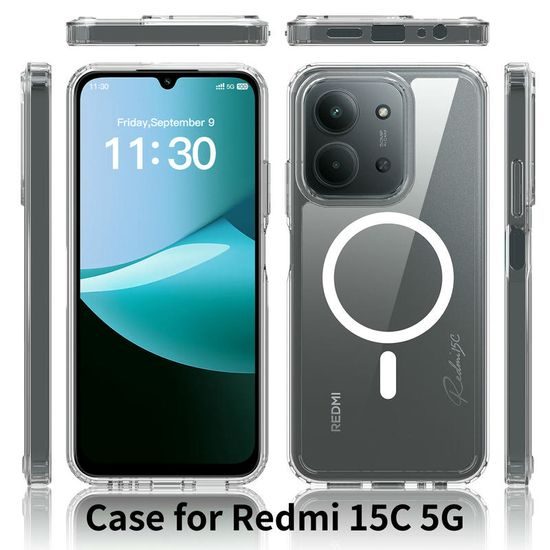 Διάφανη θήκη Magsafe, Xiaomi Redmi 15C, διαφανής