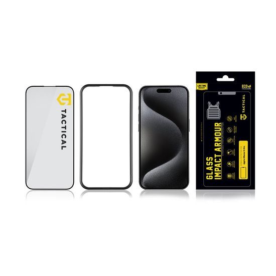 Tactical Glass Impact Armour tvrzené sklo s aplikátorem, iPhone 15 Pro