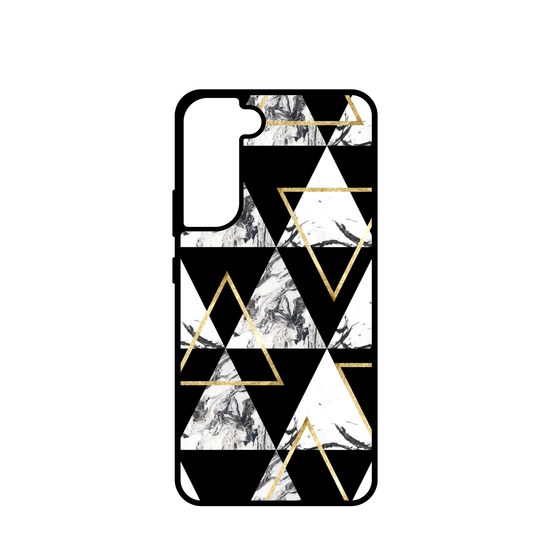 Momanio Hülle für Samsung Galaxy S21 FE - Schutzhülle mit einzigartiger Textur - Marble Triangle
