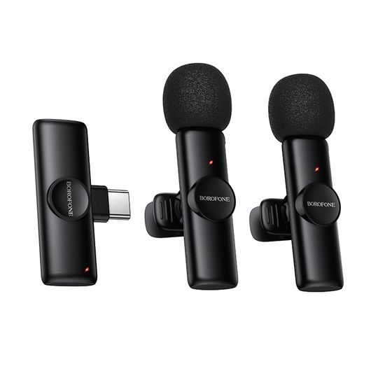 Borofone BFK16A Bezdrátový mikrofon USB-C, 2 kusy, černý