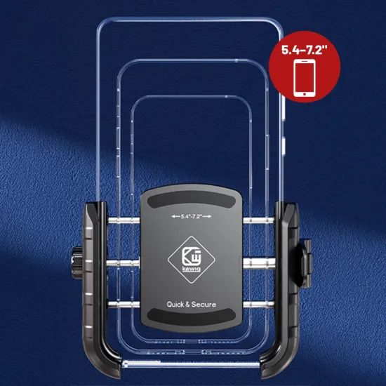 Kewig 360° Motociklistični držalo za telefon z polnjenjem 36 W, USB-C, črn