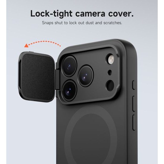 Husă Suritch MagSafe cu Suport și Protecție Cameră pentru iPhone 17 Pro / 18 Pro, neagră