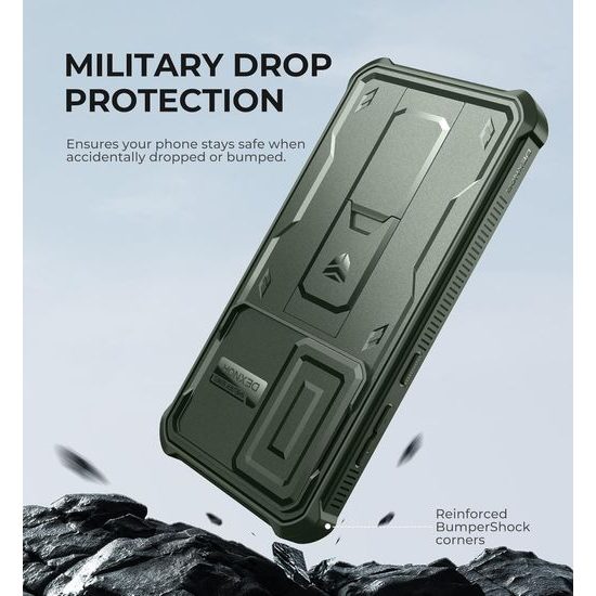 Dexnor 360 Kickstand Camprotector obal Samsung Galaxy S24 FE, zelený