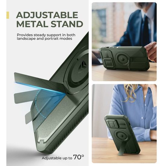 Dexnor MagSafe 360 Kickstand Camprotector Θήκη iPhone 14 Pro Max, πράσινη