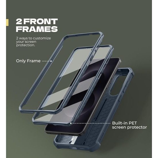 Custodia Dexnor 360 Kickstand Camprotector per Samsung Galaxy S25 Edge, blu