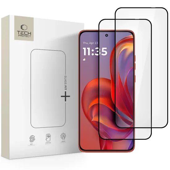 Tech-Protect Zaštitno kaljeno staklo Fit+ Motorola Edge 50 Neo / 60 Neo, crno, 2 komada