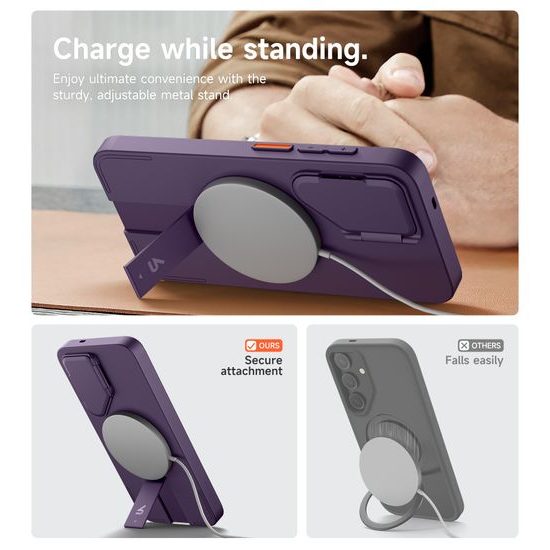 Suritch MagSafe Kickstand Camprotector Θήκη Samsung Galaxy S25, Μωβ