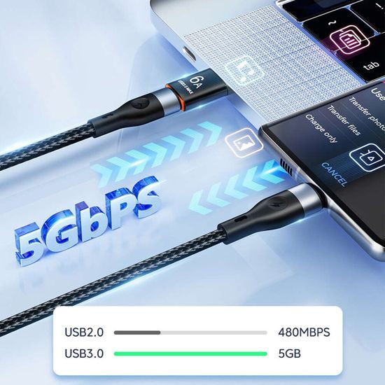 Techsuit Premium OTG προσαρμογέας HyperPort (A5) USB-C - USB, μαύρο-πορτοκαλί