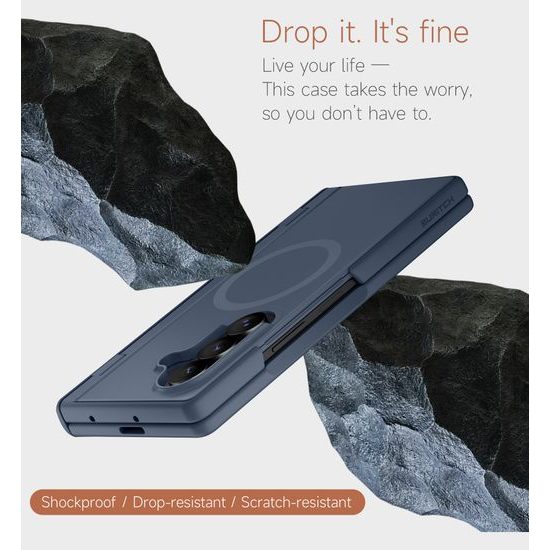 Samsung Galaxy Z Fold 8 Ultra vāciņš – Suritch MagSafe ar statīvu – zils
