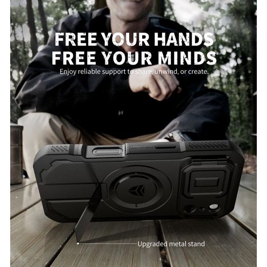 Dexnor MagSafe 360 Kickstand Camprotector θήκη iPhone 17 Pro, μαύρη