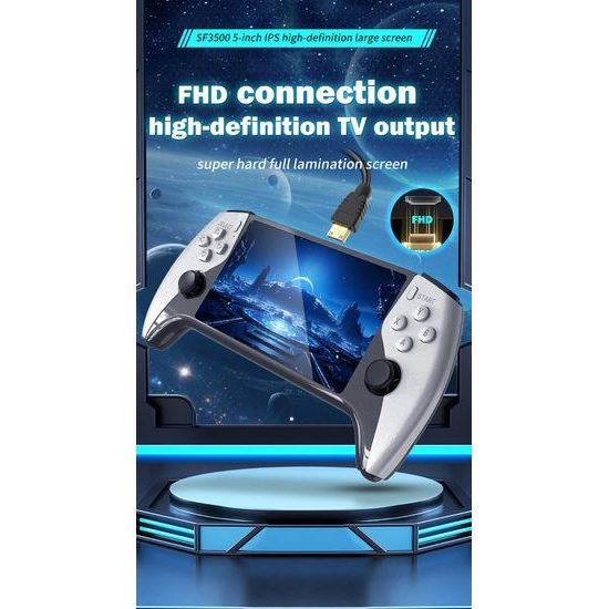SF3500 Přenosná herní konzole s 5″ IPS displejem, 3000 mAh a TV výstupem