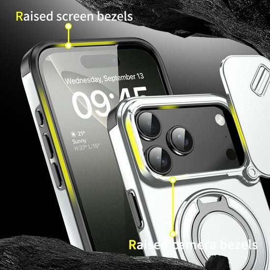 Camslide Stand etui, iPhone 17 Pro Max, srebrn