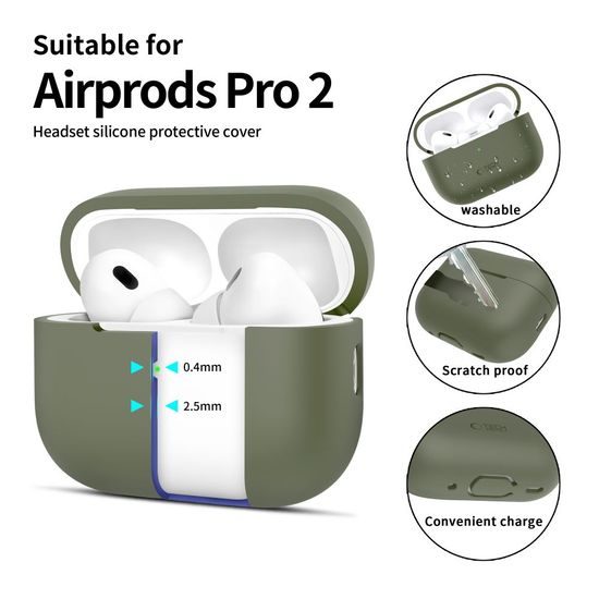 Tech-Protect Θήκη Σιλικόνης, Apple AirPods Pro 1 / 2, πράσινη