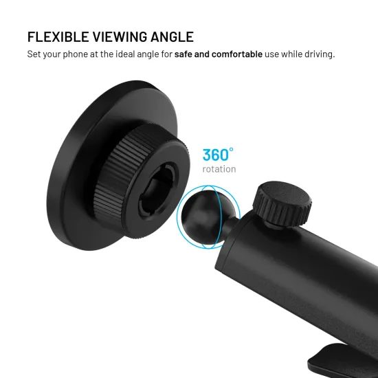 FIXED MagCircle XL mágneses telefontartó szélvédőre vagy műszerfalra tapadókoronggal és MagSafe támogatással, fekete
