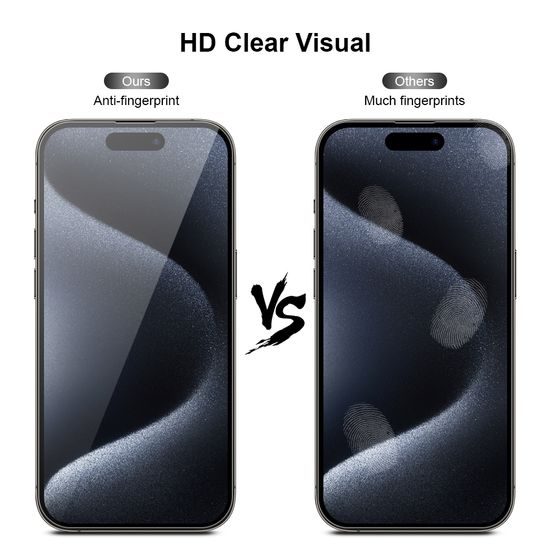 JP 3D Glas mit Installationsrahmen, iPhone 15 Pro MAX, schwarz