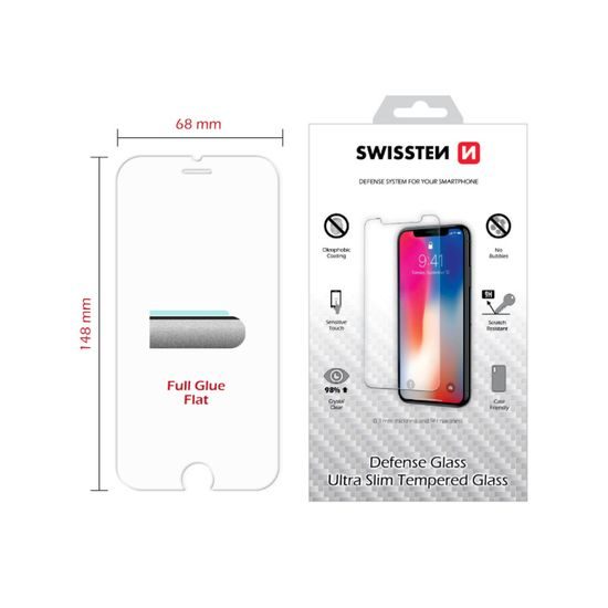 Swissten 2,5D Displayschutz aus gehärtetem Glas, Apple iPhone 6 PLUS / 6S PLUS