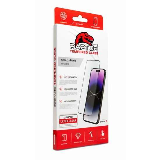 Swissten Raptor Diamond Ultra Clear 3D Zaštitno kaljeno staklo, iPhone 14 Plus, crni