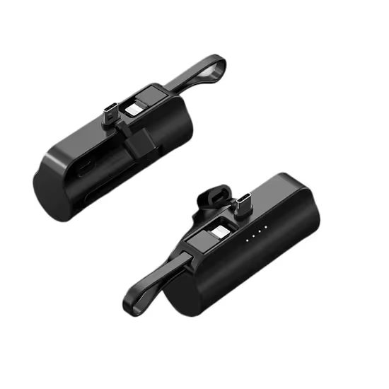 Powerbank PlugOn Lightning με καλώδιο USB-C, 5000 mAh, QC, μαύρο