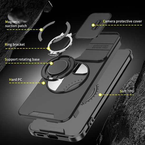 Husă Camslide Stand, Samsung Galaxy A57, negru