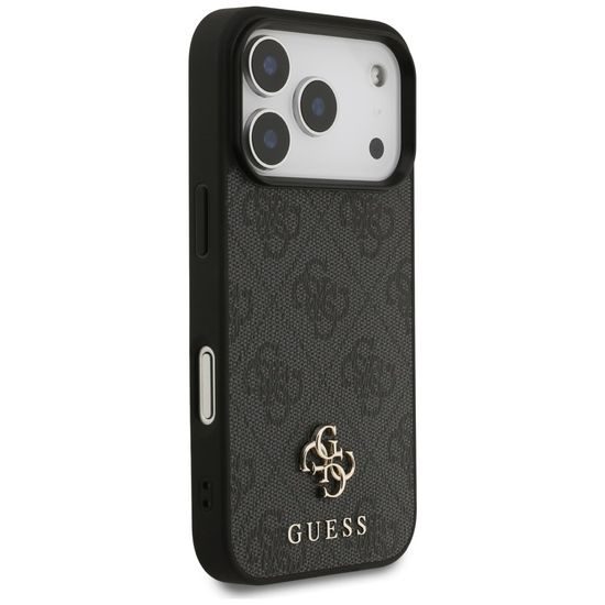 Guess 4G Small and Classic Logo MagSafe Hoesje voor iPhone 17 Pro / iPhone 18 Pro - Eko-leer & Siliconen - Zwart
