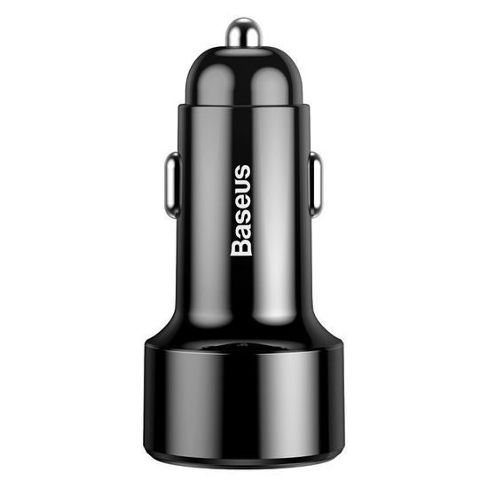 Baseus Magic autós adapter, 2x USB, QC 3.0 45W, fekete