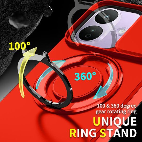 Camslide Stand obal, Xiaomi Redmi Note 17 Pro 5G / Note 17 Pro Max 5G, červený