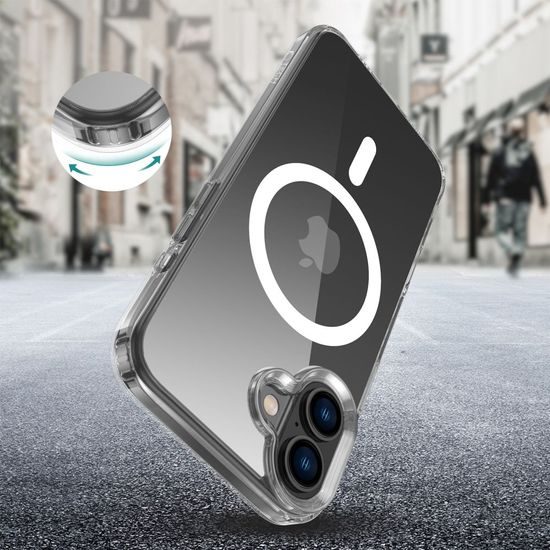 Tech-Protect Flexair Hybrid z MagSafe, iPhone 16 Plus, prozoren