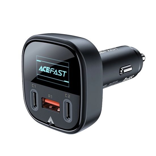 Acefast φορτιστής αυτοκινήτου B5, 2x USB-C + USB, 101 W, μαύρος