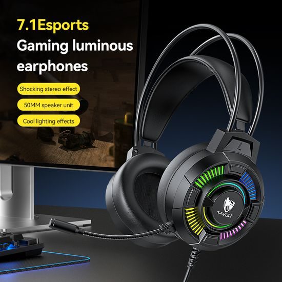 T-WOLF H140 RGB Gaming Headset sluchátka