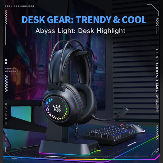 Onikuma X92 Gaming slušalice s RGB osvjetljenjem, crne