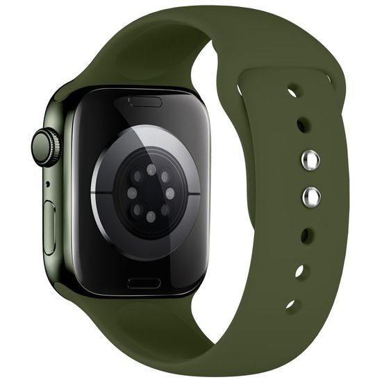 Tech-Protect Silicone rihm Apple Watch 8 / 9 / 10 / 11 / 12 / SE / Ultra (44 / 45 / 46 / 49 mm) – oliivroheline