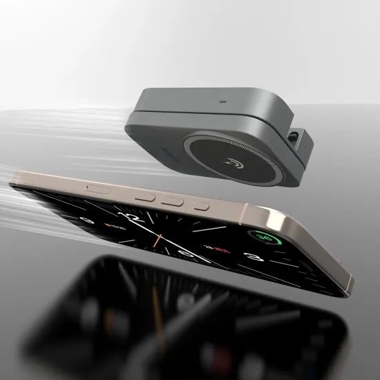 Dudao A11 Max ασύρματος φορτιστής MagSafe 3σε1, 15W, γκρι