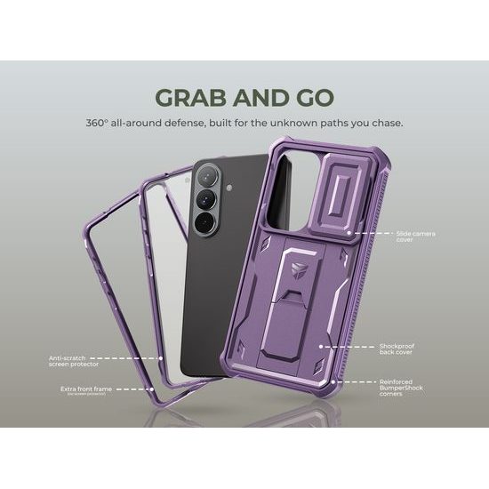 Dexnor 360 Kickstand Camprotector obal Samsung Galaxy S26, fialový