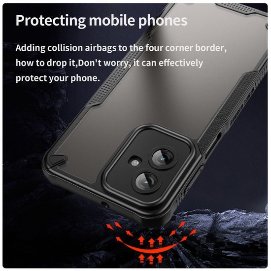 ArmorShield Hybrid Case, Motorola Moto G55, μαύρο