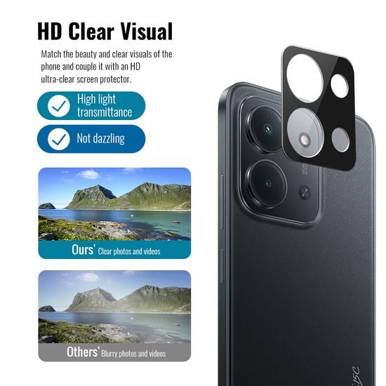 JP 5D Combo pack, Σετ 2 5D σκληρυμένων γυαλιών και 2 γυαλάκια για κάμερα, Xiaomi Redmi 15C