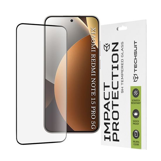 Techsuit 111D Σκληρυμένο Γυαλί, Xiaomi Redmi Note 15 Pro 5G, μαύρο