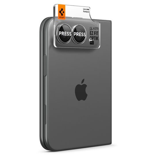Spigen Optik.TR Ez Fit Pro Kameraschutz für iPhone Duo - Gehärtetes Panzerglas für Kamera - 2 Stück - Star White