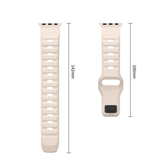 Tech-Protect Silicone Line řemínek, Apple Watch 8 / 9 / 10 / 11 / 12 / SE / Ultra (44 / 45 / 46 / 49 mm), béžový