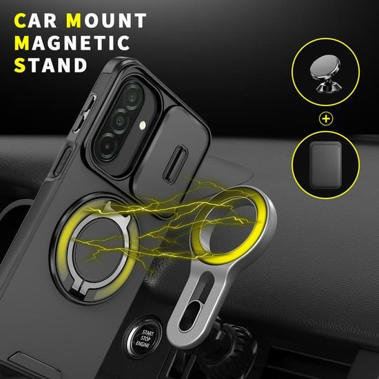 Camslide Stand Schutzhülle für Samsung Galaxy A27 - Integrierter Ständer mit Kamera-Schieber - Schwarz