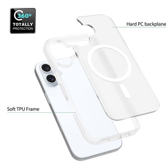 JP MagFit Colour MagSafe tok N52 mágnessel, iPhone 16, fehér