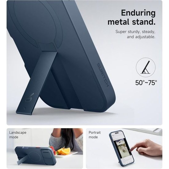 Suritch MagSafe Kickstand Camprotector Θήκη iPhone 16 Plus, μπλε