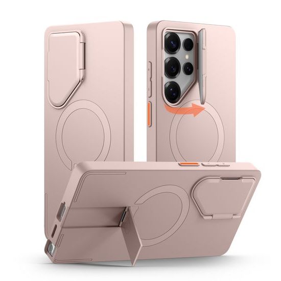 Suritch MagSafe Kickstand Camprotector Hülle Samsung Galaxy S25 Ultra, rosa