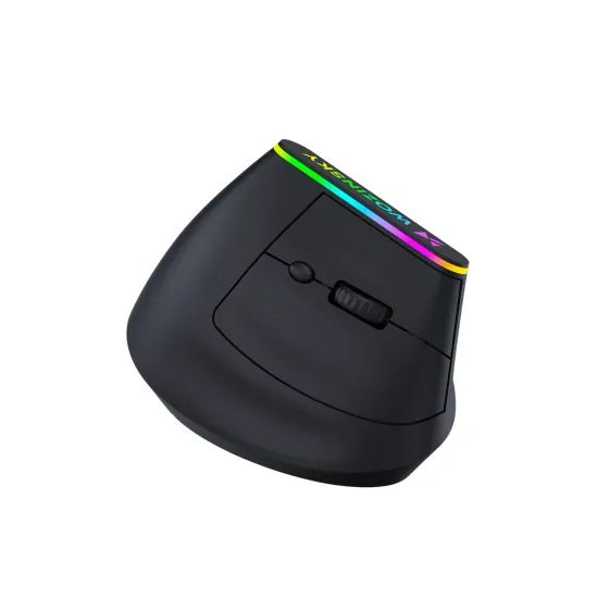 Wozinsky WMG-1164 Kabellose Ergonomische Gaming Maus für PC und Laptop - Vertikale Funkmaus mit 2.4 GHz und Bluetooth 5.0 - 3600 DPI - RGB Beleuchtung - Schwarz