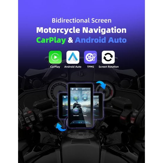 5" motocyklový displej s bezdrôtovým Apple CarPlay a Android Auto