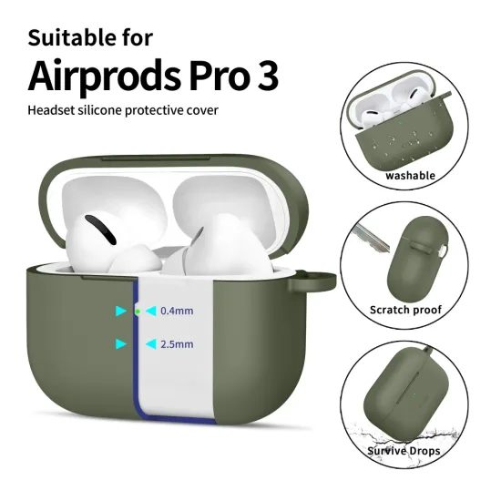 Tech-Protect Σιλικονική Θήκη, Apple AirPods Pro 3, πράσινη