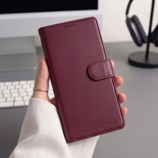 iPhone 17 Pro / 18 Pro vāciņš – Tech-Protect Wallet MagSafe – vīnsarkans