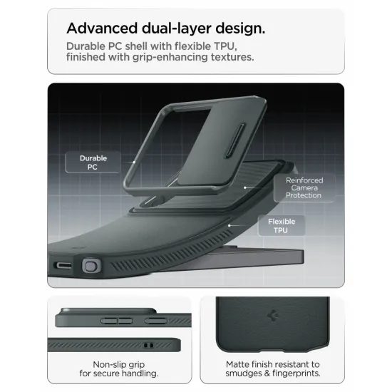 Spigen Optik Armor, Samsung Galaxy S26 Ultra, σκούρο πράσινο