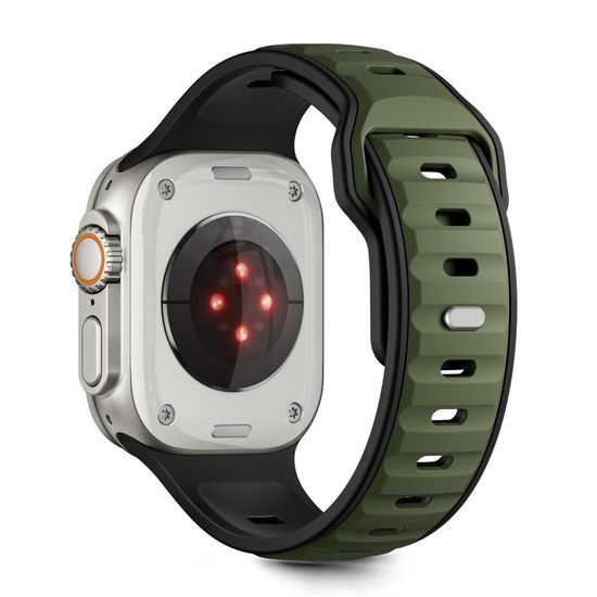 Tech-Protect IconBand Line Apple Watch 8 / 9 / 10 / 11 / SE / Ultra (44 / 45 / 46 / 49 mm), černý / zelený