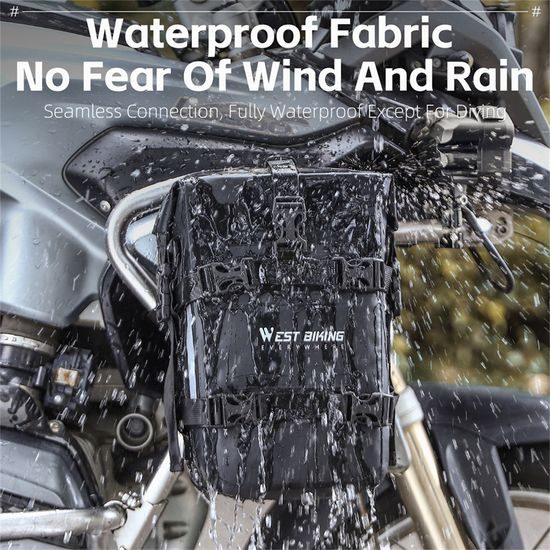 West Biking Vodoodporna kolesarska / motociklistična torba 5L, črna